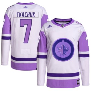 Men's Winnipeg Jets Keith Tkachuk Adidas Authentic Hockey Fights Cancer Primegreen Jersey - White/Purple