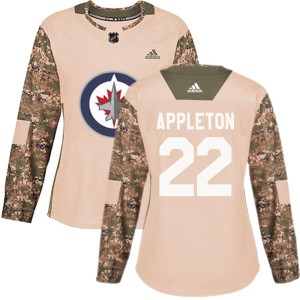 Women's Winnipeg Jets Mason Appleton Adidas Authentic Veterans Day Practice Jersey - Camo