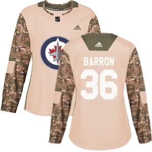 Women's Winnipeg Jets Morgan Barron Adidas Authentic Veterans Day Practice Jersey - Camo