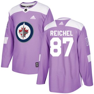 Men's Winnipeg Jets Kristian Reichel Adidas Authentic Fights Cancer Practice Jersey - Purple