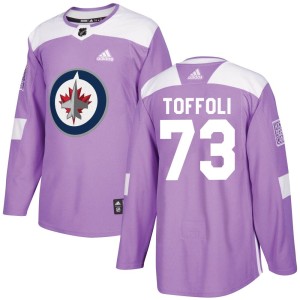 Men's Winnipeg Jets Tyler Toffoli Adidas Authentic Fights Cancer Practice Jersey - Purple