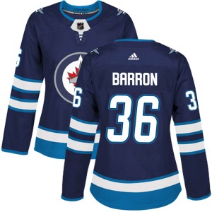 Women's Winnipeg Jets Morgan Barron Adidas Authentic Home Jersey - Navy