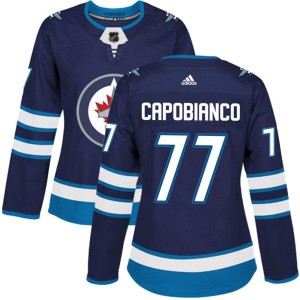 Women's Winnipeg Jets Kyle Capobianco Adidas Authentic Home Jersey - Navy