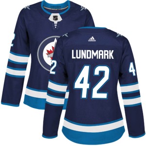 Women's Winnipeg Jets Simon Lundmark Adidas Authentic Home Jersey - Navy