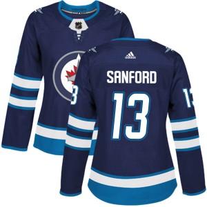 Women's Winnipeg Jets Zach Sanford Adidas Authentic Home Jersey - Navy