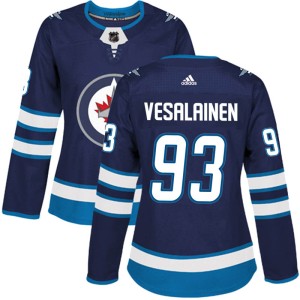 Women's Winnipeg Jets Kristian Vesalainen Adidas Authentic Home Jersey - Navy