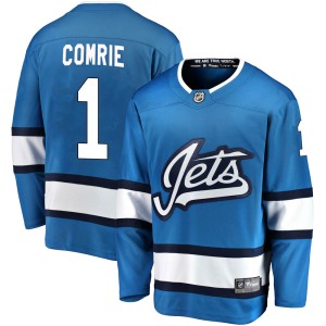 Men's Winnipeg Jets Eric Comrie Fanatics Branded Breakaway Alternate Jersey - Blue
