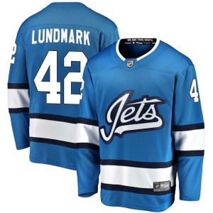 Men's Winnipeg Jets Simon Lundmark Fanatics Branded Breakaway Alternate Jersey - Blue