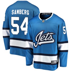 Men's Winnipeg Jets Dylan Samberg Fanatics Branded Breakaway Alternate Jersey - Blue
