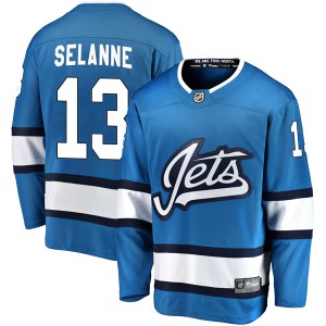 Men's Winnipeg Jets Teemu Selanne Fanatics Branded Breakaway Alternate Jersey - Blue