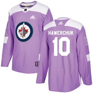 Youth Winnipeg Jets Dale Hawerchuk Adidas Authentic Fights Cancer Practice Jersey - Purple