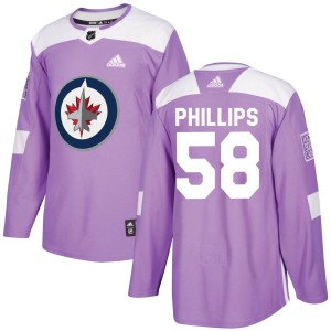 Youth Winnipeg Jets Markus Phillips Adidas Authentic Fights Cancer Practice Jersey - Purple