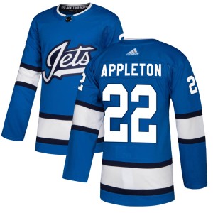 Men's Winnipeg Jets Mason Appleton Adidas Authentic Alternate Jersey - Blue