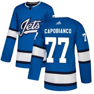 Men's Winnipeg Jets Kyle Capobianco Adidas Authentic Alternate Jersey - Blue