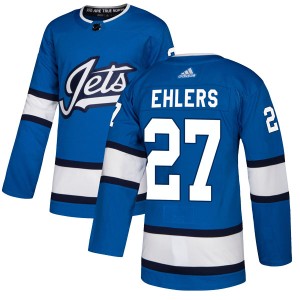 Men's Winnipeg Jets Nikolaj Ehlers Adidas Authentic Alternate Jersey - Blue
