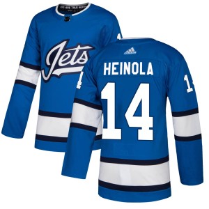 Men's Winnipeg Jets Ville Heinola Adidas Authentic Alternate Jersey - Blue