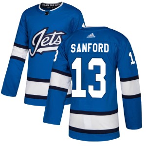 Men's Winnipeg Jets Zach Sanford Adidas Authentic Alternate Jersey - Blue