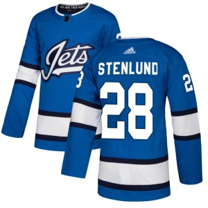 Men's Winnipeg Jets Kevin Stenlund Adidas Authentic Alternate Jersey - Blue