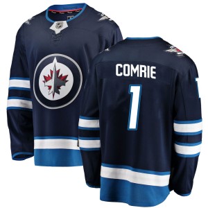 Men's Winnipeg Jets Eric Comrie Fanatics Branded Breakaway Home Jersey - Blue