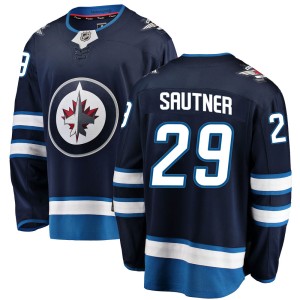 Men's Winnipeg Jets Ashton Sautner Fanatics Branded Breakaway Home Jersey - Blue