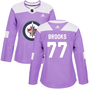 Women's Winnipeg Jets Adam Brooks Adidas Authentic Fights Cancer Practice Jersey - Purple