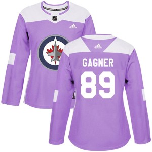 Women's Winnipeg Jets Sam Gagner Adidas Authentic Fights Cancer Practice Jersey - Purple