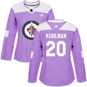 Women's Winnipeg Jets Karson Kuhlman Adidas Authentic Fights Cancer Practice Jersey - Purple