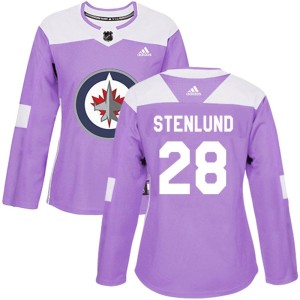 Women's Winnipeg Jets Kevin Stenlund Adidas Authentic Fights Cancer Practice Jersey - Purple