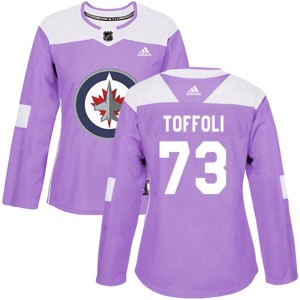 Women's Winnipeg Jets Tyler Toffoli Adidas Authentic Fights Cancer Practice Jersey - Purple