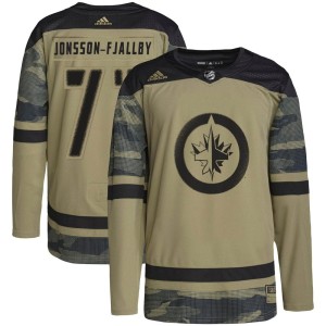 Men's Winnipeg Jets Axel Jonsson-Fjallby Adidas Authentic Military Appreciation Practice Jersey - Camo