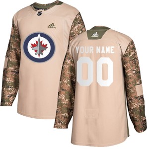 Youth Winnipeg Jets Custom Adidas Authentic ized Veterans Day Practice Jersey - Camo