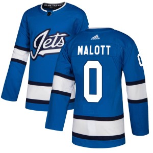Youth Winnipeg Jets Jeff Malott Adidas Authentic Alternate Jersey - Blue