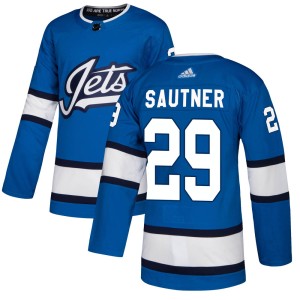Youth Winnipeg Jets Ashton Sautner Adidas Authentic Alternate Jersey - Blue