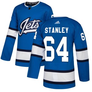 Youth Winnipeg Jets Logan Stanley Adidas Authentic Alternate Jersey - Blue