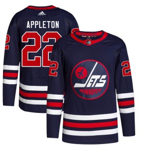 Men's Winnipeg Jets Mason Appleton Adidas Authentic 2021/22 Alternate Primegreen Pro Jersey - Navy