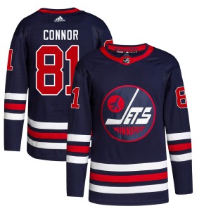 Men's Winnipeg Jets Kyle Connor Adidas Authentic 2021/22 Alternate Primegreen Pro Jersey - Navy