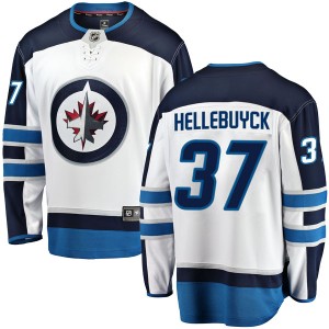 Youth Winnipeg Jets Connor Hellebuyck Fanatics Branded Breakaway Away Jersey - White