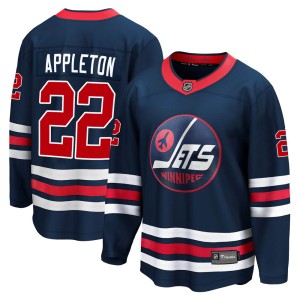 Men's Winnipeg Jets Mason Appleton Fanatics Branded Premier 2021/22 Alternate Breakaway Player Jersey - Navy