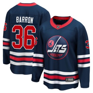 Men's Winnipeg Jets Morgan Barron Fanatics Branded Premier 2021/22 Alternate Breakaway Player Jersey - Navy