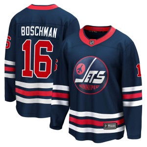 Men's Winnipeg Jets Laurie Boschman Fanatics Branded Premier 2021/22 Alternate Breakaway Player Jersey - Navy