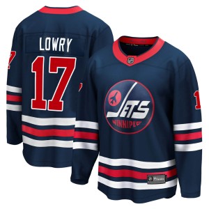 Men's Winnipeg Jets Adam Lowry Fanatics Branded Premier 2021/22 Alternate Breakaway Player Jersey - Navy