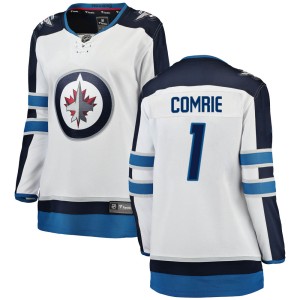 Women's Winnipeg Jets Eric Comrie Fanatics Branded Breakaway Away Jersey - White
