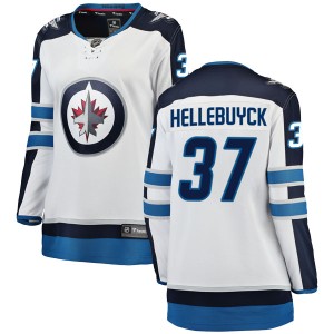 Women's Winnipeg Jets Connor Hellebuyck Fanatics Branded Breakaway Away Jersey - White