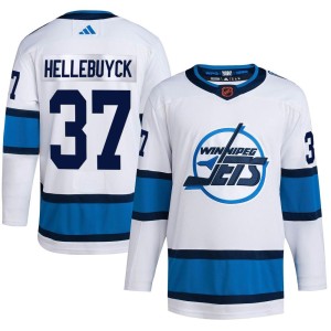 Youth Winnipeg Jets Connor Hellebuyck Adidas Authentic Reverse Retro 2.0 Jersey - White