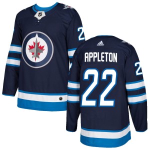 Men's Winnipeg Jets Mason Appleton Adidas Authentic Home Jersey - Navy
