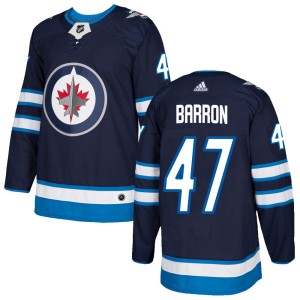 Men's Winnipeg Jets Morgan Barron Adidas Authentic Home Jersey - Navy