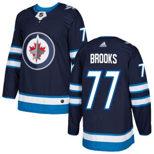 Men's Winnipeg Jets Adam Brooks Adidas Authentic Home Jersey - Navy