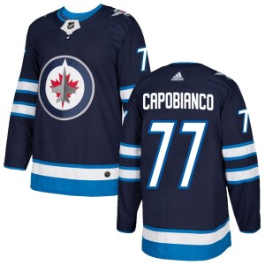 Men's Winnipeg Jets Kyle Capobianco Adidas Authentic Home Jersey - Navy