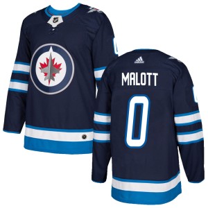Men's Winnipeg Jets Jeff Malott Adidas Authentic Home Jersey - Navy