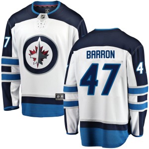 Men's Winnipeg Jets Morgan Barron Fanatics Branded Breakaway Away Jersey - White
